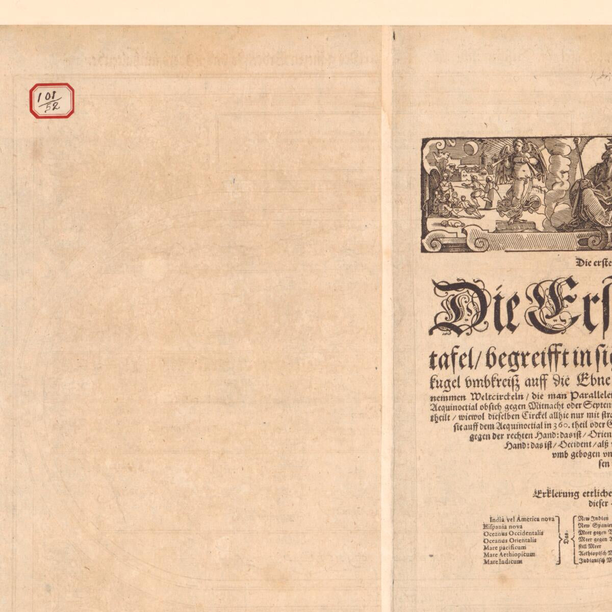 This old map of Die Erst General Tafel Die Beschreibung Und Den Circkel Des Gantzen Erdtrichs Und Meers Innhaltende. (Erste Landtafel Begreifft In Sich Der Ganzen Erdkugel) from 1588 was created by Sebastian Henricpetri, Sebastian Münster in 1588