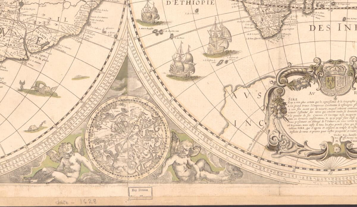This old map of Charte Vniuerselle De Tovt Le Monde : En Laqvelle Plvsievrs Regions Representees Plvs Exactement Qvavx Precedentes & Les Terres Novvellement Descovvertes Fidellement Corrigees Svr Les Dernieres Relations Des Anglois, Hollandois Et Avtres