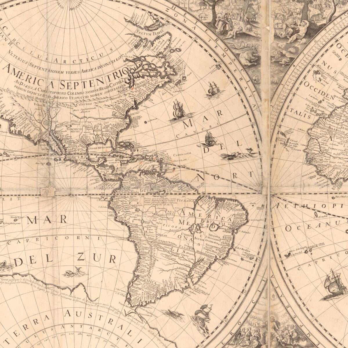 This old map of Charte Vniuerselle De Tovt Le Monde. (Charte Universelle De Tout Le Monde) from 1650 was created by Nicolas Berey in 1650