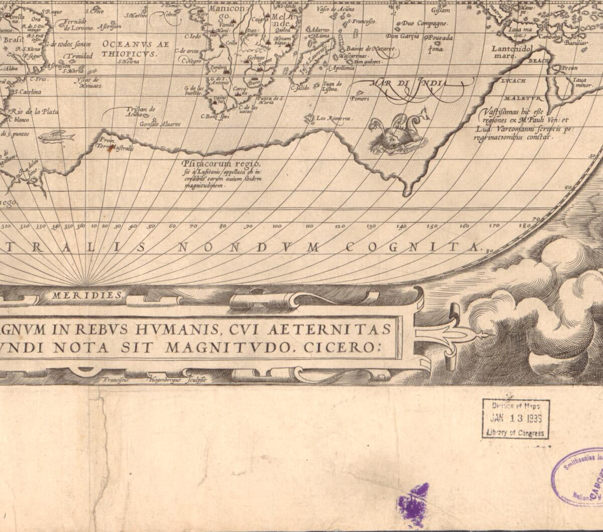 This old map of Typvs Orbis Terrarvm (Typus Orbis Terrarum) from 1584 was created by Frans Hogenberg, Abraham Ortelius in 1584