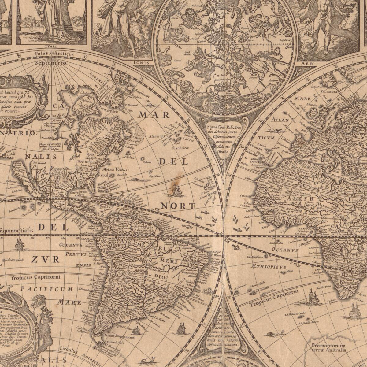 This old map of Orbis Terrarum Typus De Integro Multis In Locis Emendatus from 1652 was created by Pieter Goos, Claes Jansz Visscher in 1652