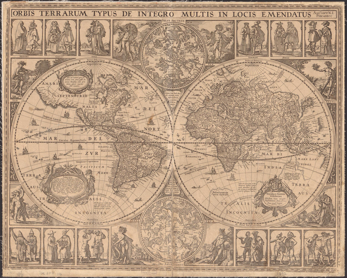 Orbis Terrarum Typus De Integro Multis In Locis Emendatus 1652 by Relic Map Company