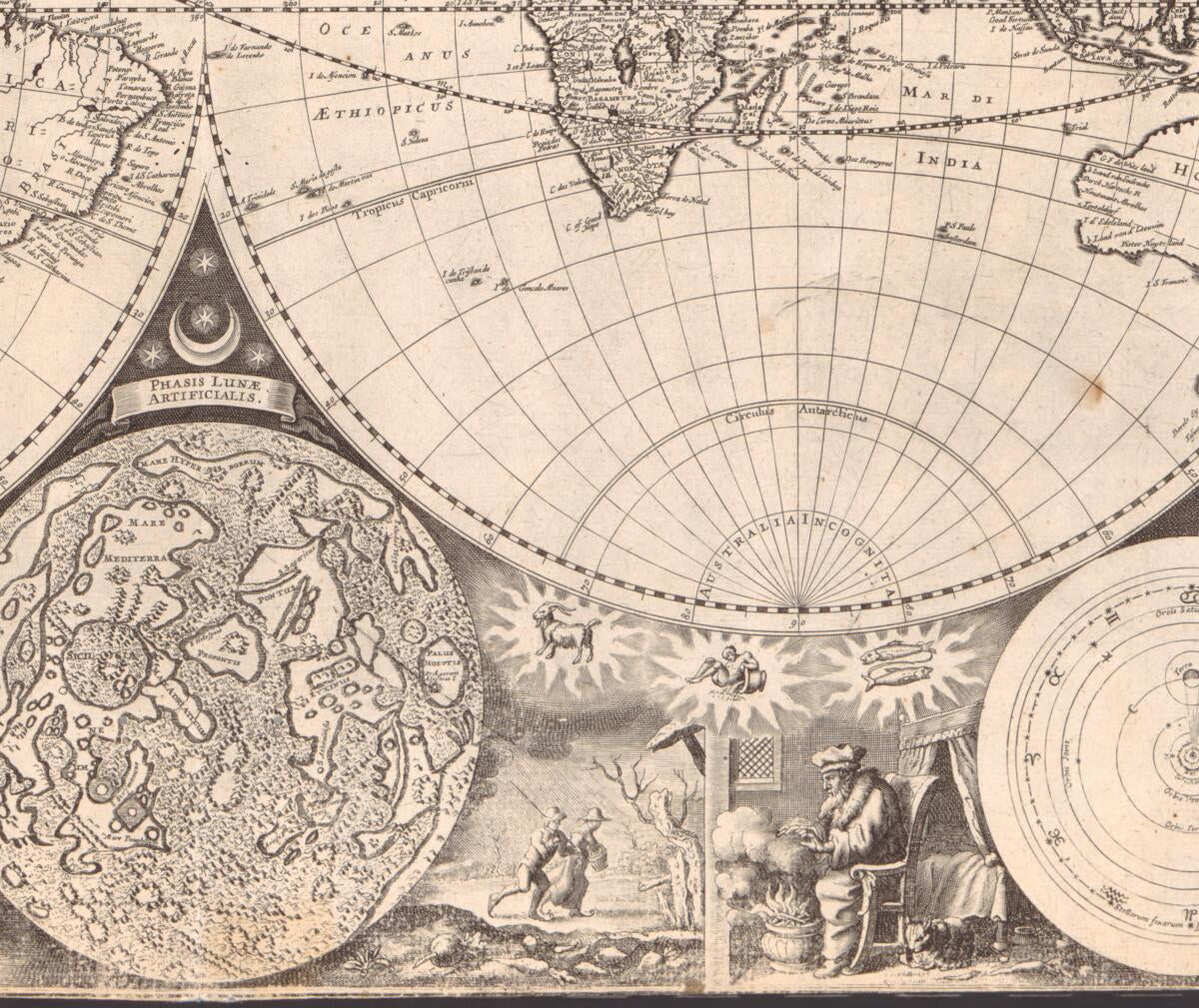 This old map of Novissima Totius Terrarum Orbis Tabula from 1675 was created by John Seller in 1675