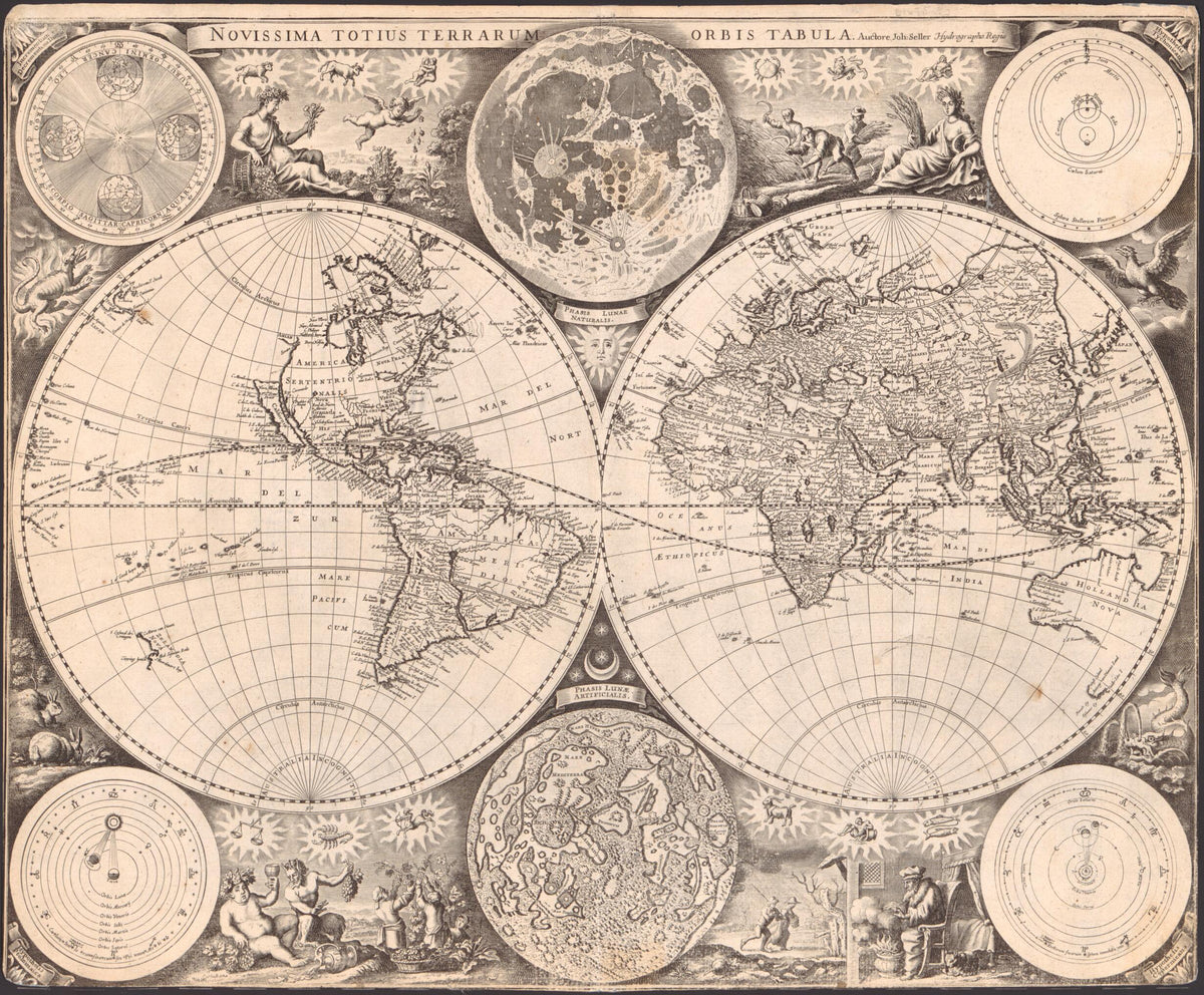 Novissima Totius Terrarum Orbis Tabula 1675 by Relic Map Company