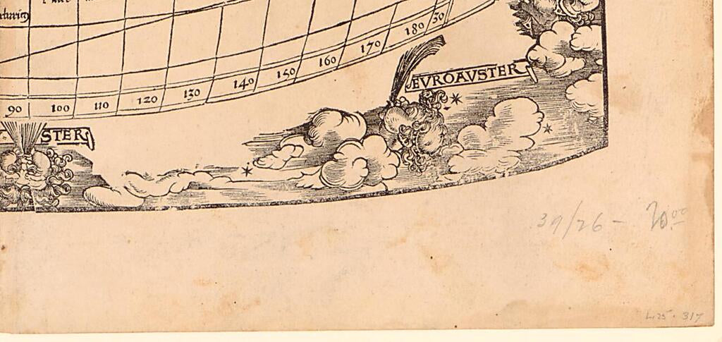 This old map of Typus Orbis Descriptione Ptolemaei from 1541 was created by Lorenz Fries,  Ptolemy, Gaspard Trechsel in 1541