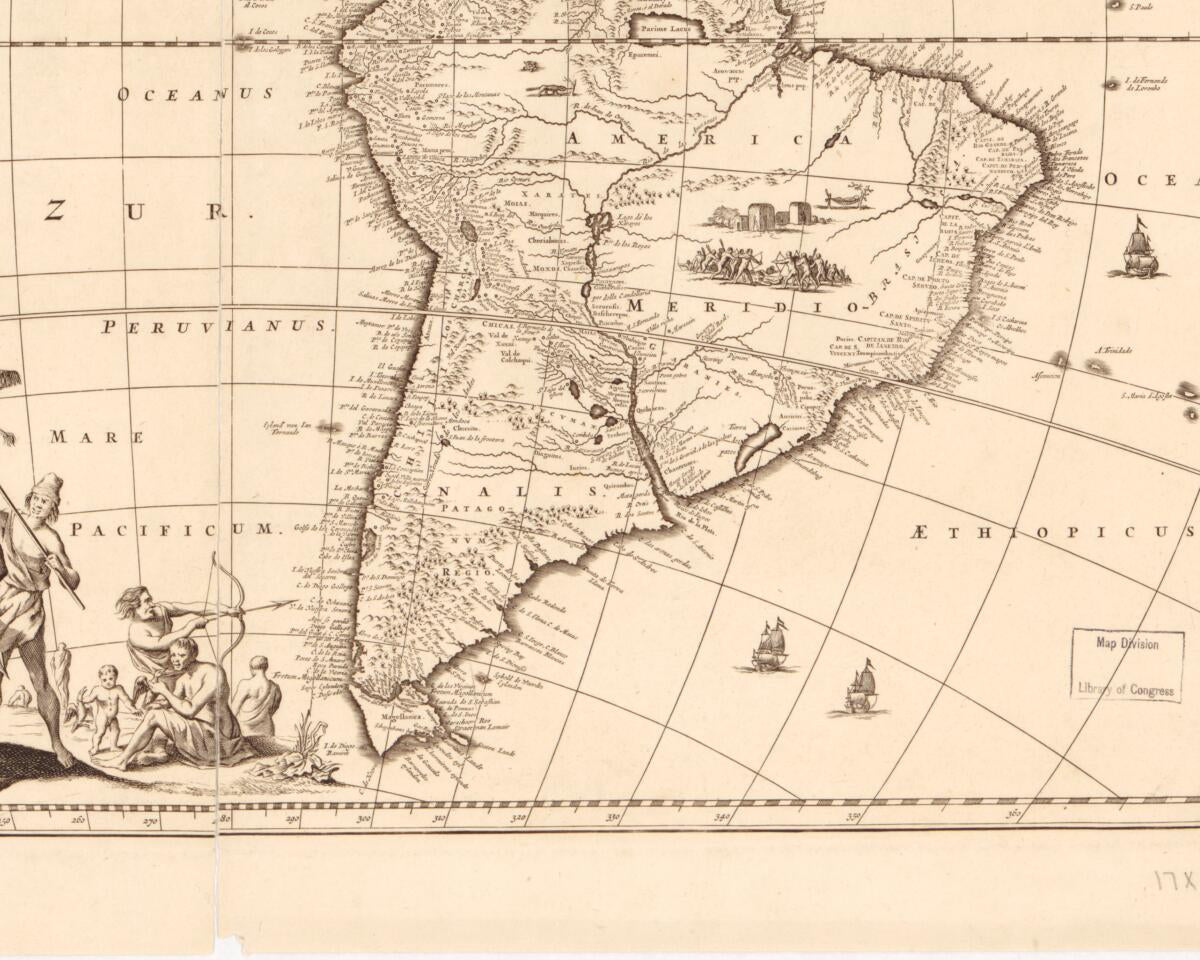 This old map of Novissima Et Accuratissima Totius Americae Descriptio from 1660 was created by Nicolaes Visscher in 1660