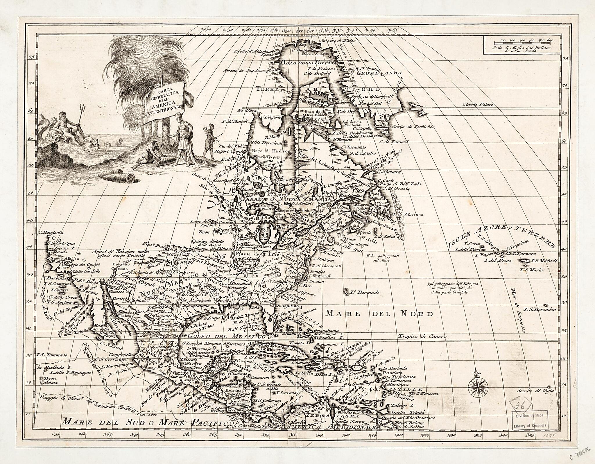 This old map of Americqve Septentrionale (Americque Septentrionale) from 1695 was created by A. Peyrounin, Nicolas Sanson in 1695