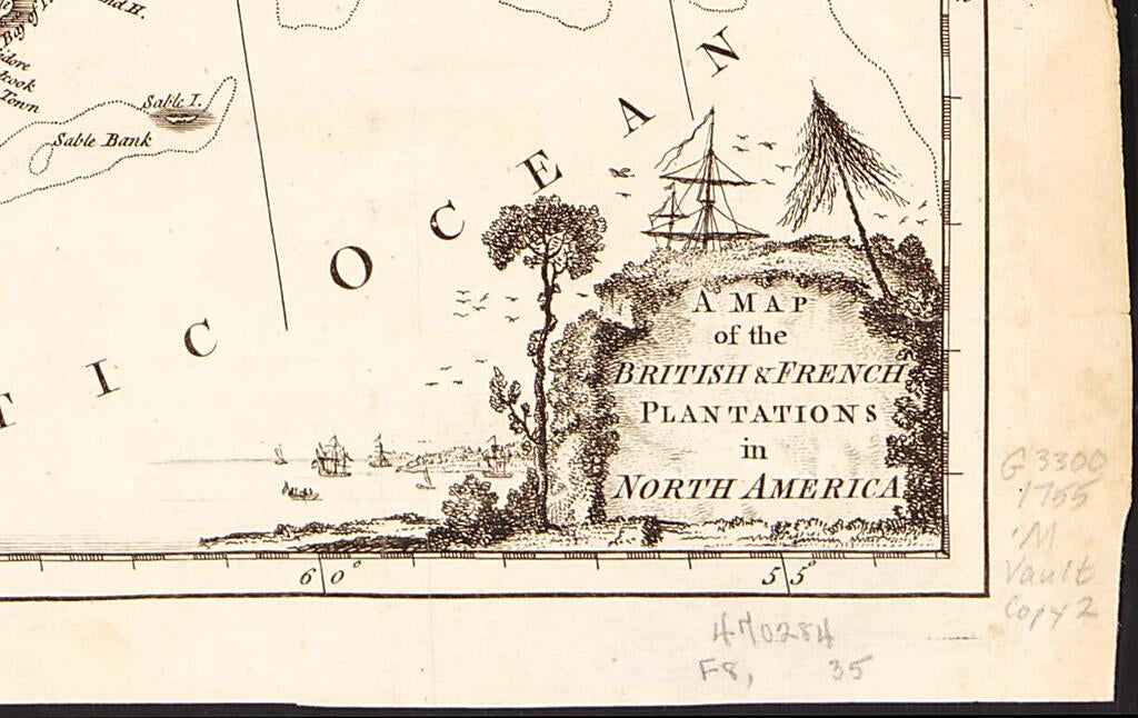 This old map of A Map of the British & French Plantations In North America. (Map of the British and French Plantations In North America) from 1755 was created by  in 1755