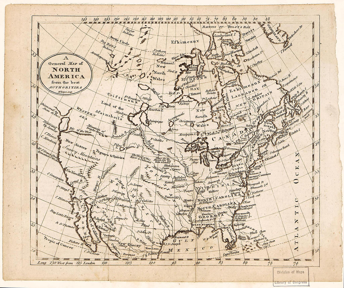 This old map of A General Map of North America from the Best Authorities from 1790 was created by MC Intyre in 1790