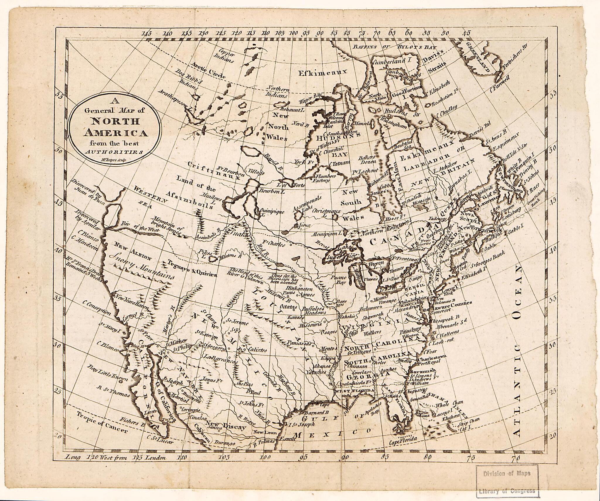 This old map of A General Map of North America from the Best Authorities from 1790 was created by MC Intyre in 1790