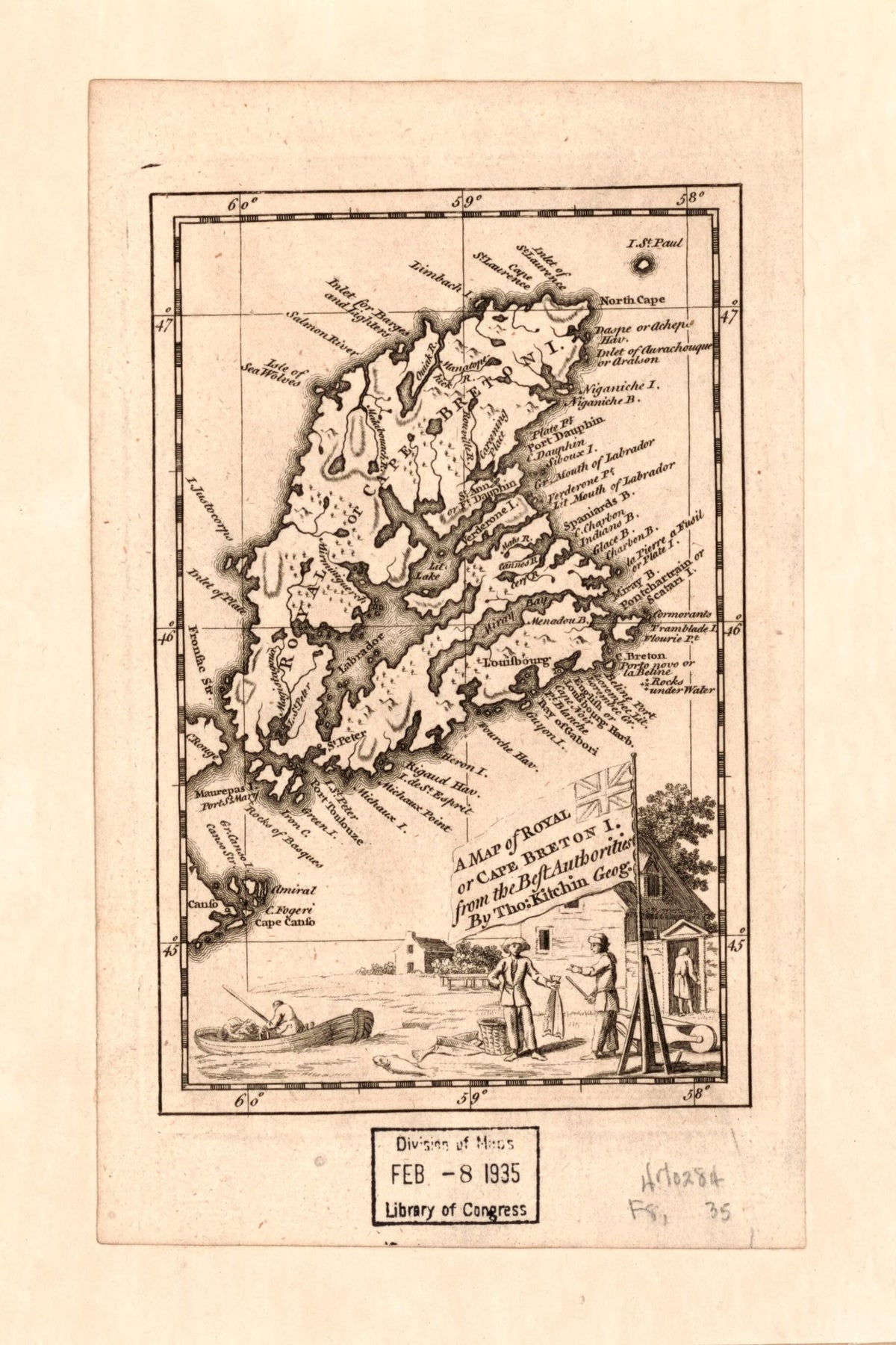 A Map of Royal Or Cape Breton I. from the Best Authorities 1747 by Relic Map Company