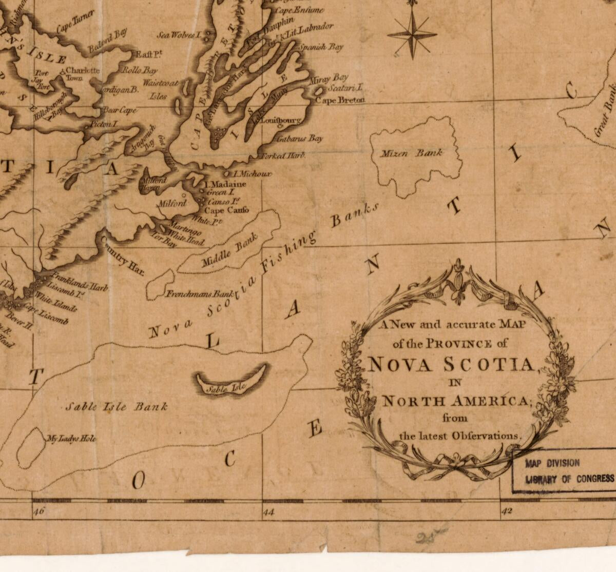 This old map of A New and Accurate Map of the Province of Nova Scotia In North America : from the Latest Observations from 1781 was created by  in 1781