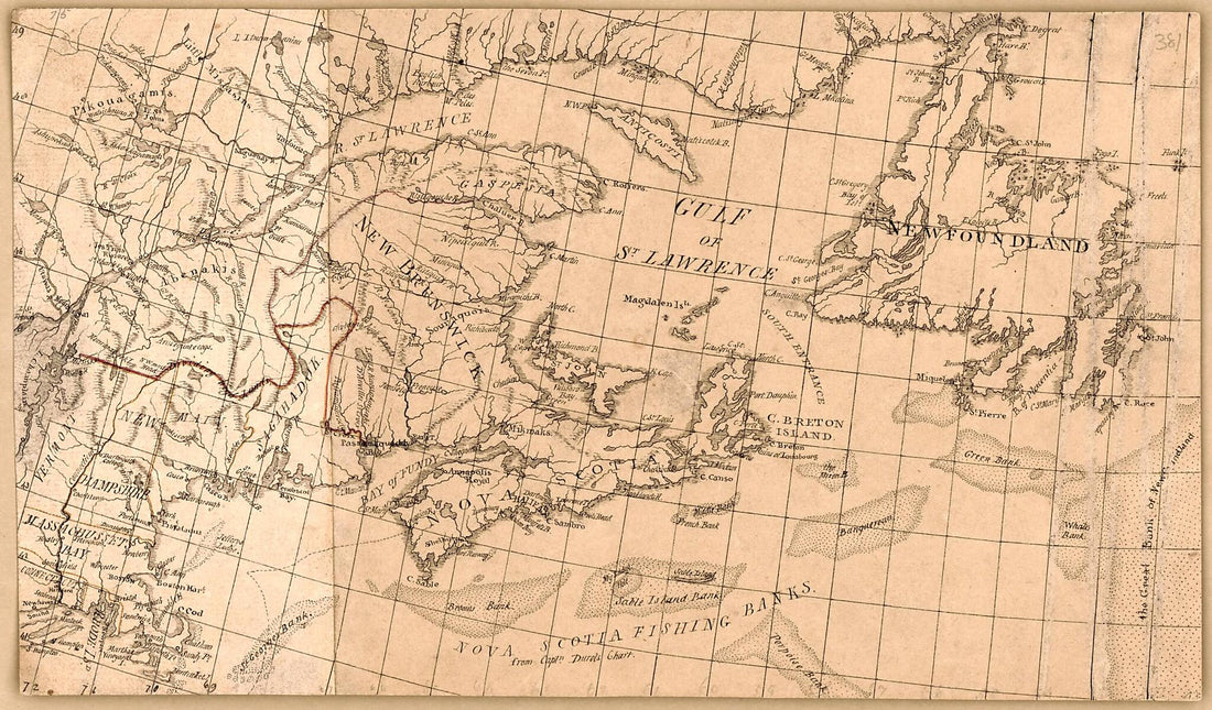 This old map of Manuscript Map of Eastern Canada and New England from 1800 was created by in 1800