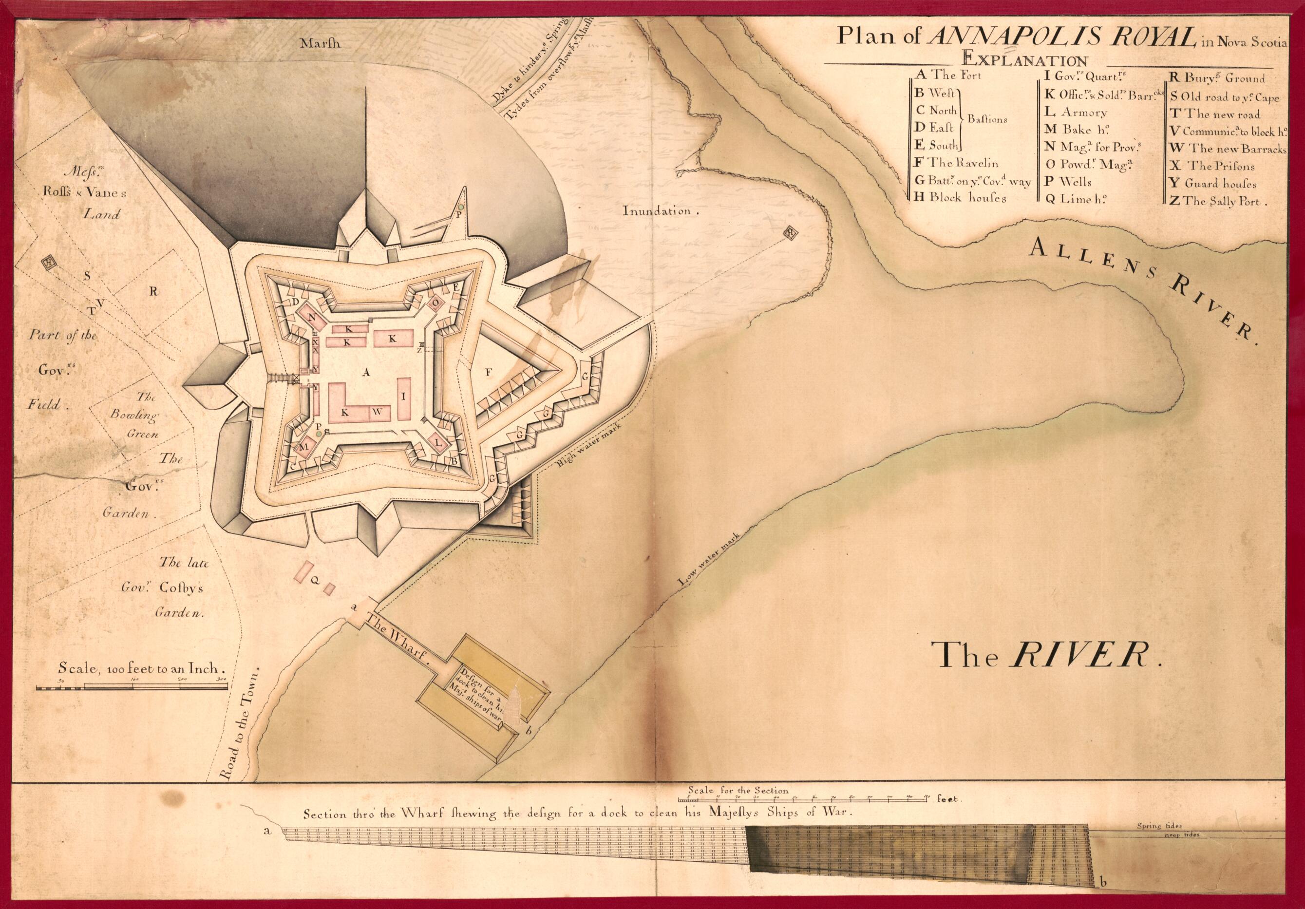 This old map of Plan of Annapolis Royal In Nova Scotia from 1744 was created by in 1744