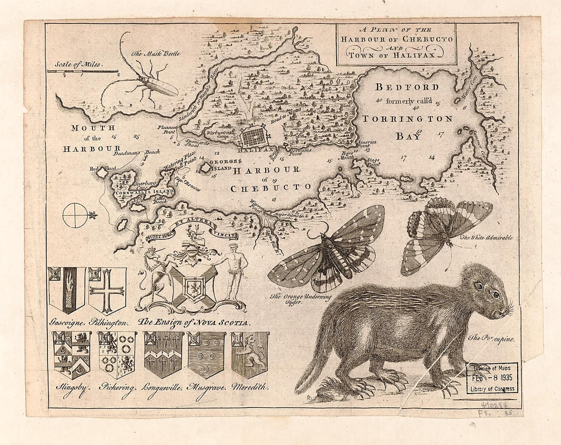 This old map of A Plan of the Harbour of Chebucto and Town of Halifax from 1750 was created by  in 1750