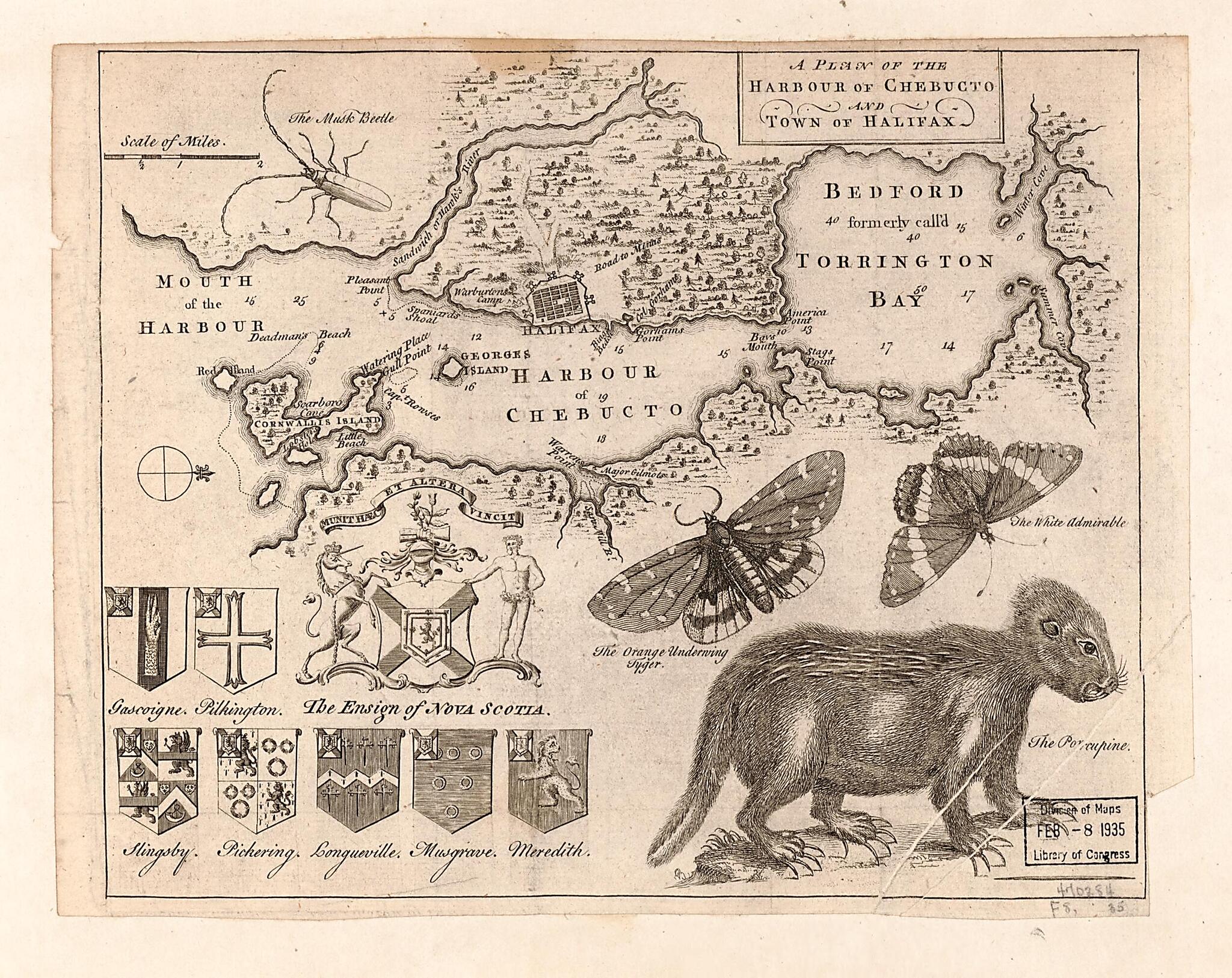 This old map of A Plan of the Harbour of Chebucto and Town of Halifax from 1750 was created by in 1750