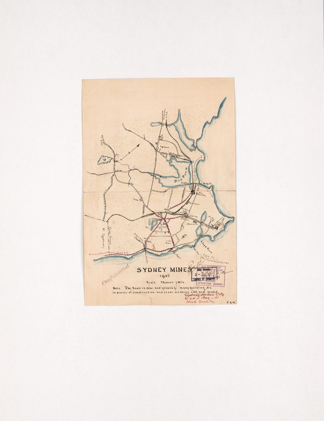 This old map of Sydney Mines from 1907 was created by in 1907