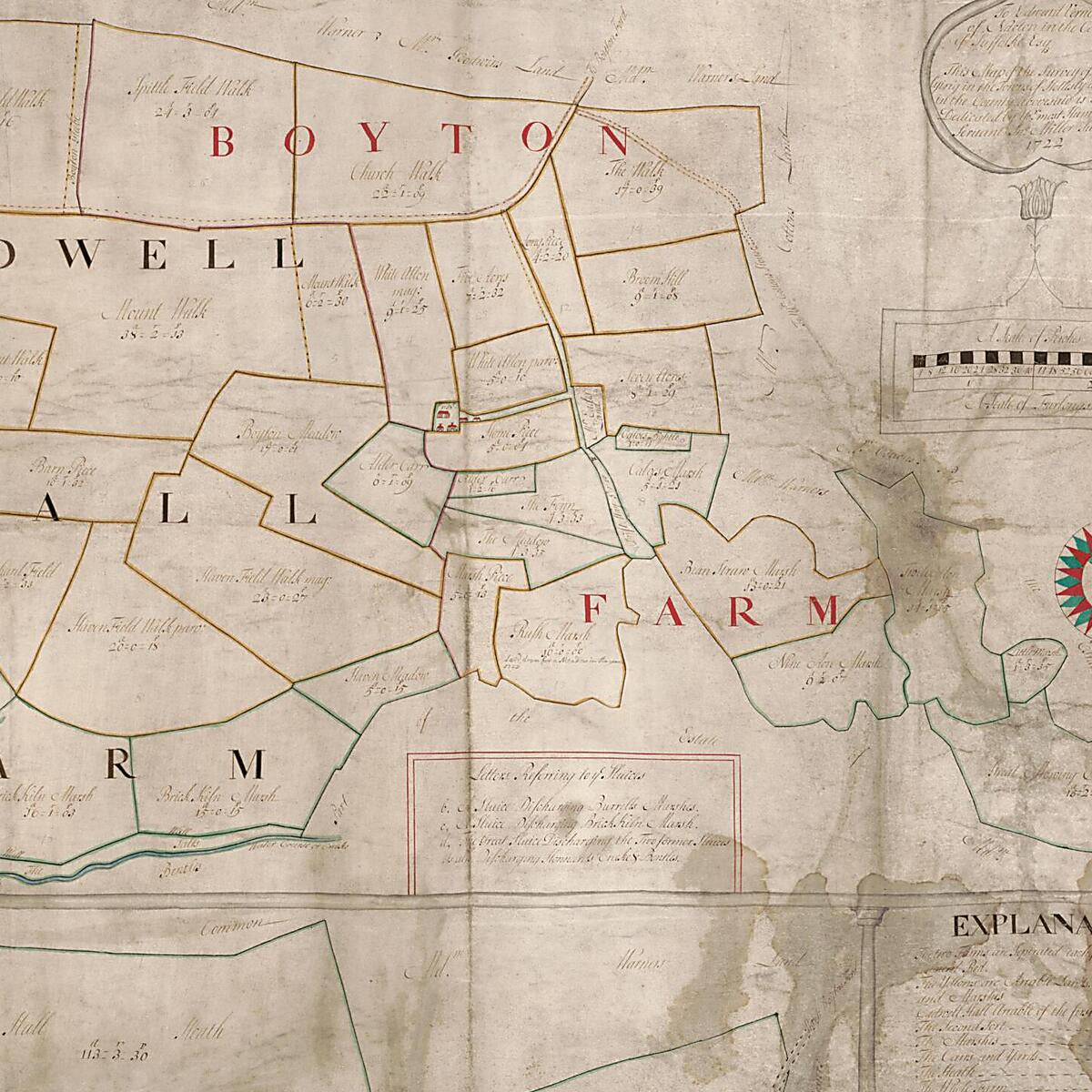 This old map of A Map of the Estate of Edward Vernon Esquire from 1722 was created by Jno Miller, Edward Vernon in 1722