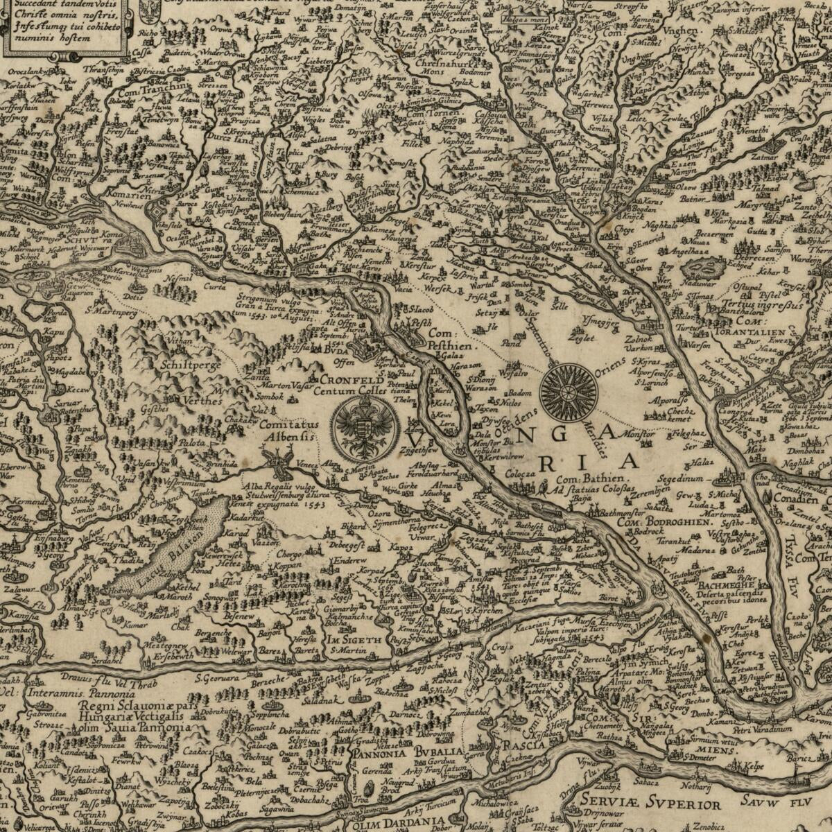 This old map of Nova Et Recens Emendata Totius Regni Ungariæ Una Cum Adiacentibus Et Finitimis Regionibus Delineatio from 1620 was created by Cornelis Claesz, Jan Van Doetecam, Pieter Van Den Keere in 1620