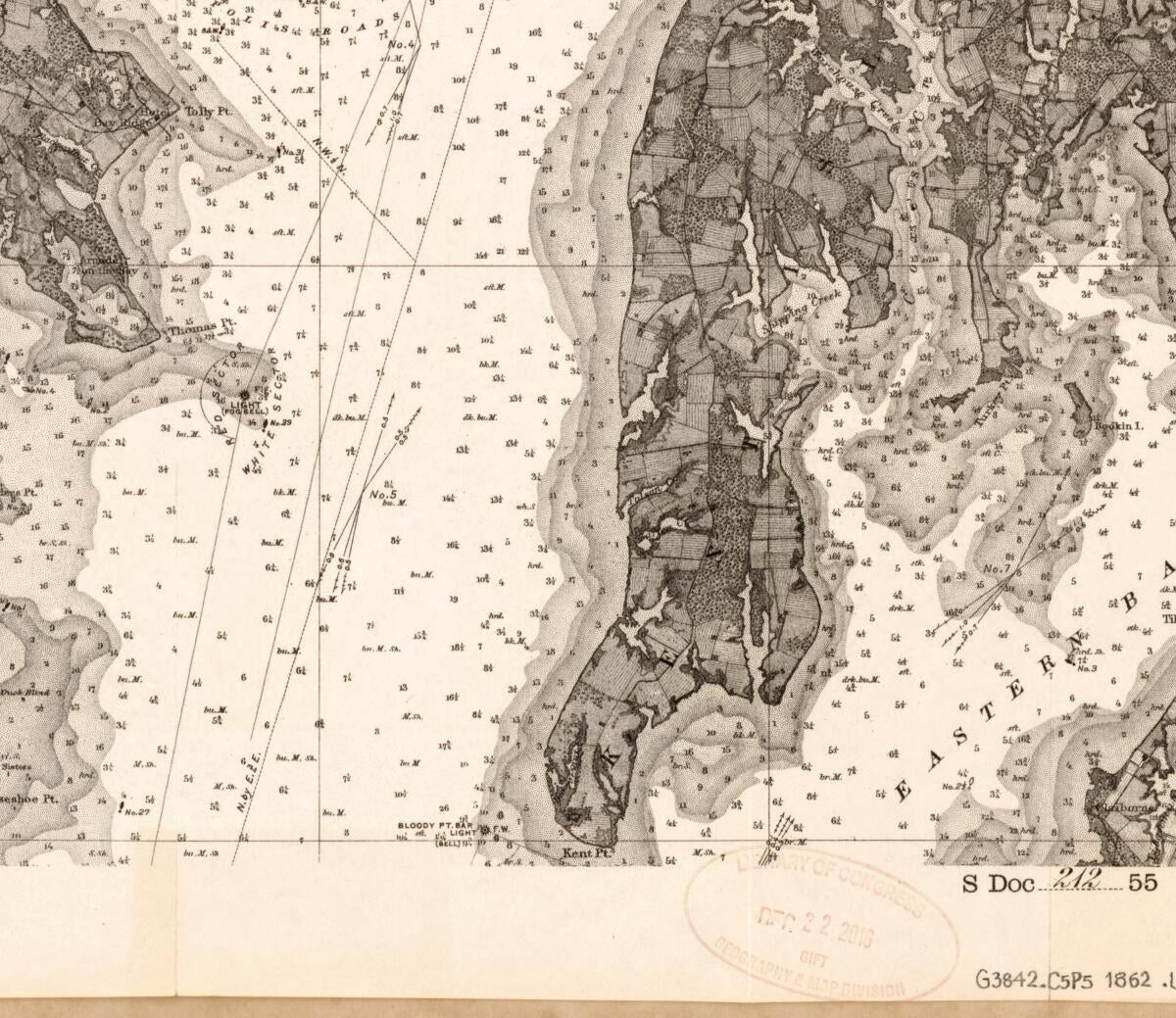This old map of Chesapeake Bay from 1862 was created by  United States Coast Survey,  United States. Congress. Senate in 1862