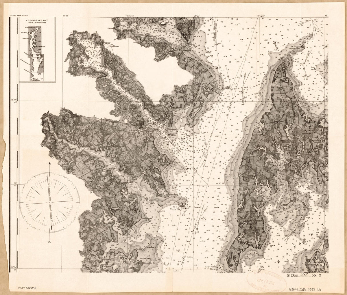 Chesapeake Bay 1862 by Relic Map Company