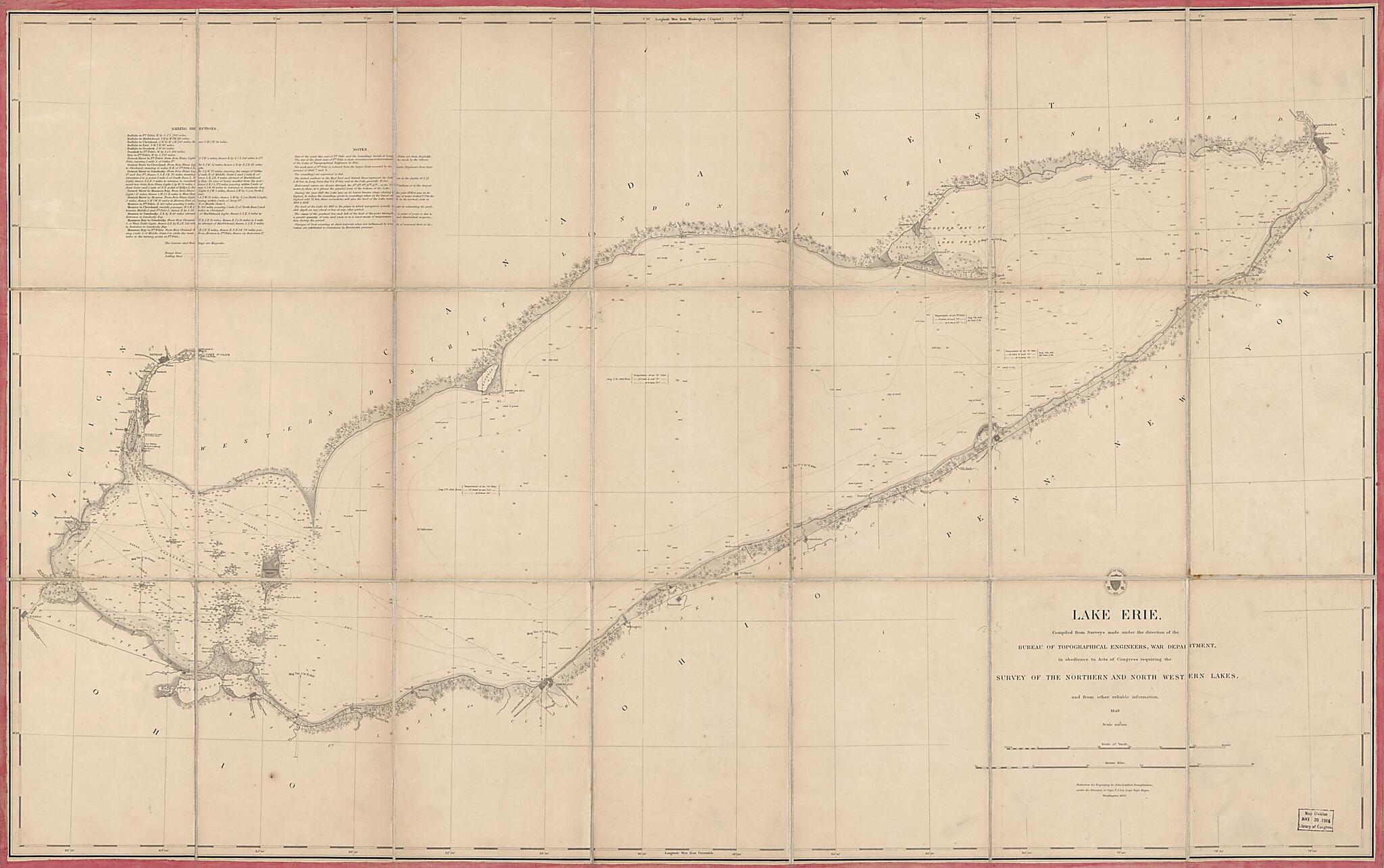 Lake Erie 1849 by Relic Map Company