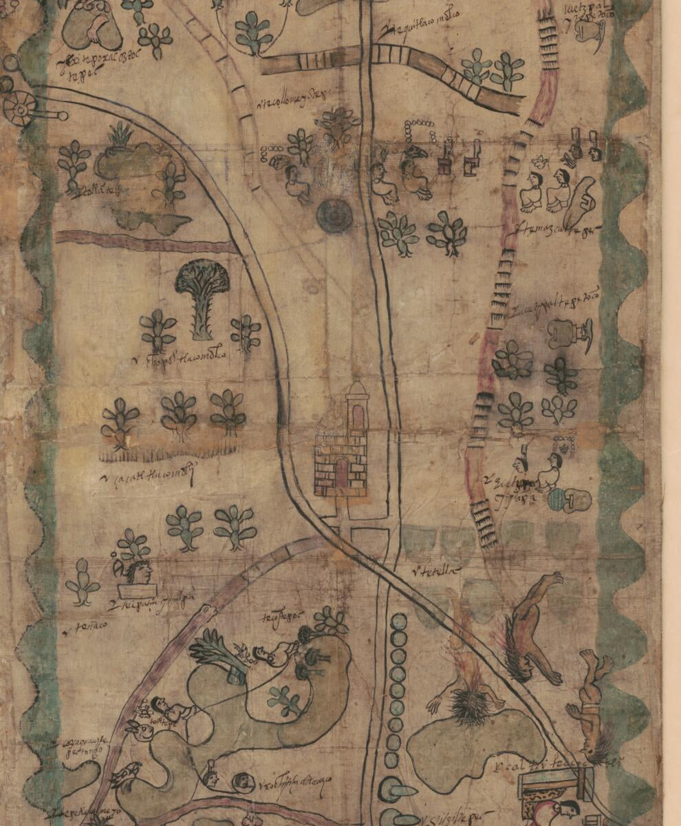 This old map of The Codex Quetzalecatzin (Huitziltepec, Codex Ehecatepec and Huitziltepec, Charles Ratton Codex) from 1593 was created by  in 1593