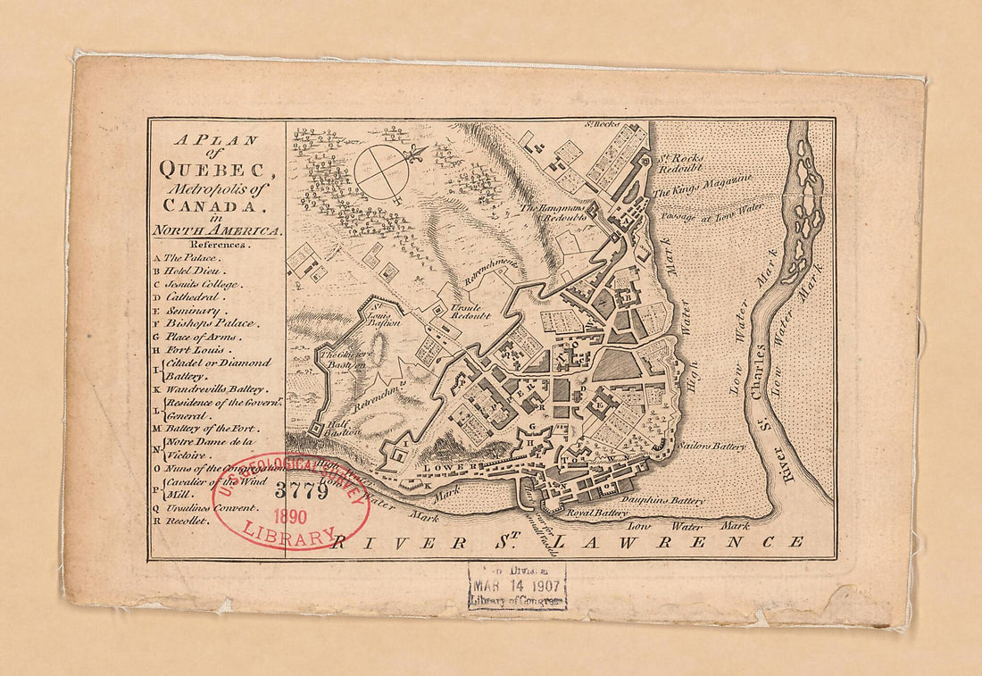 This old map of A Plan of Quebec, Metropolis of Canada In North America from 1759 was created by in 1759
