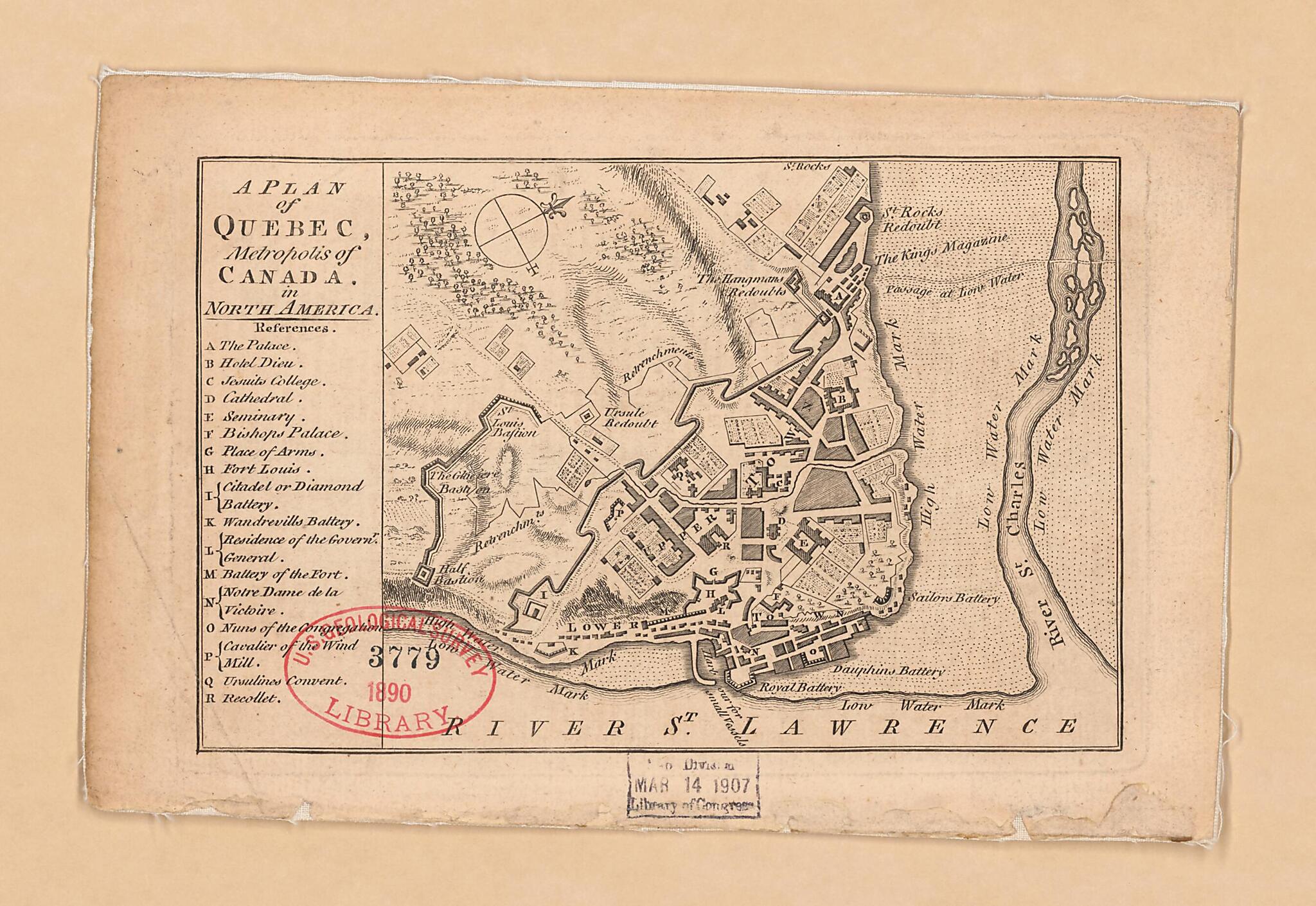 This old map of A Plan of Quebec, Metropolis of Canada In North America from 1759 was created by in 1759