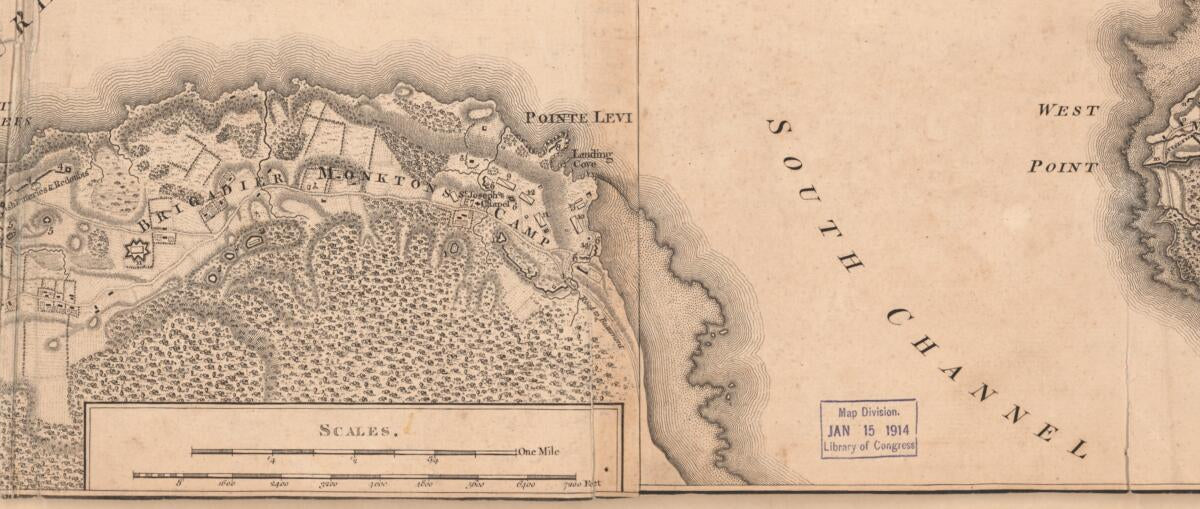 This old map of A Correct Plan of the Environs of Quebec, and of the Battle Fought On the 13th September, 1759 : Together With a Particular Detail of the French Lines and Batteries, and Also of the Encampments, Batteries and Attacks of the British Army,
