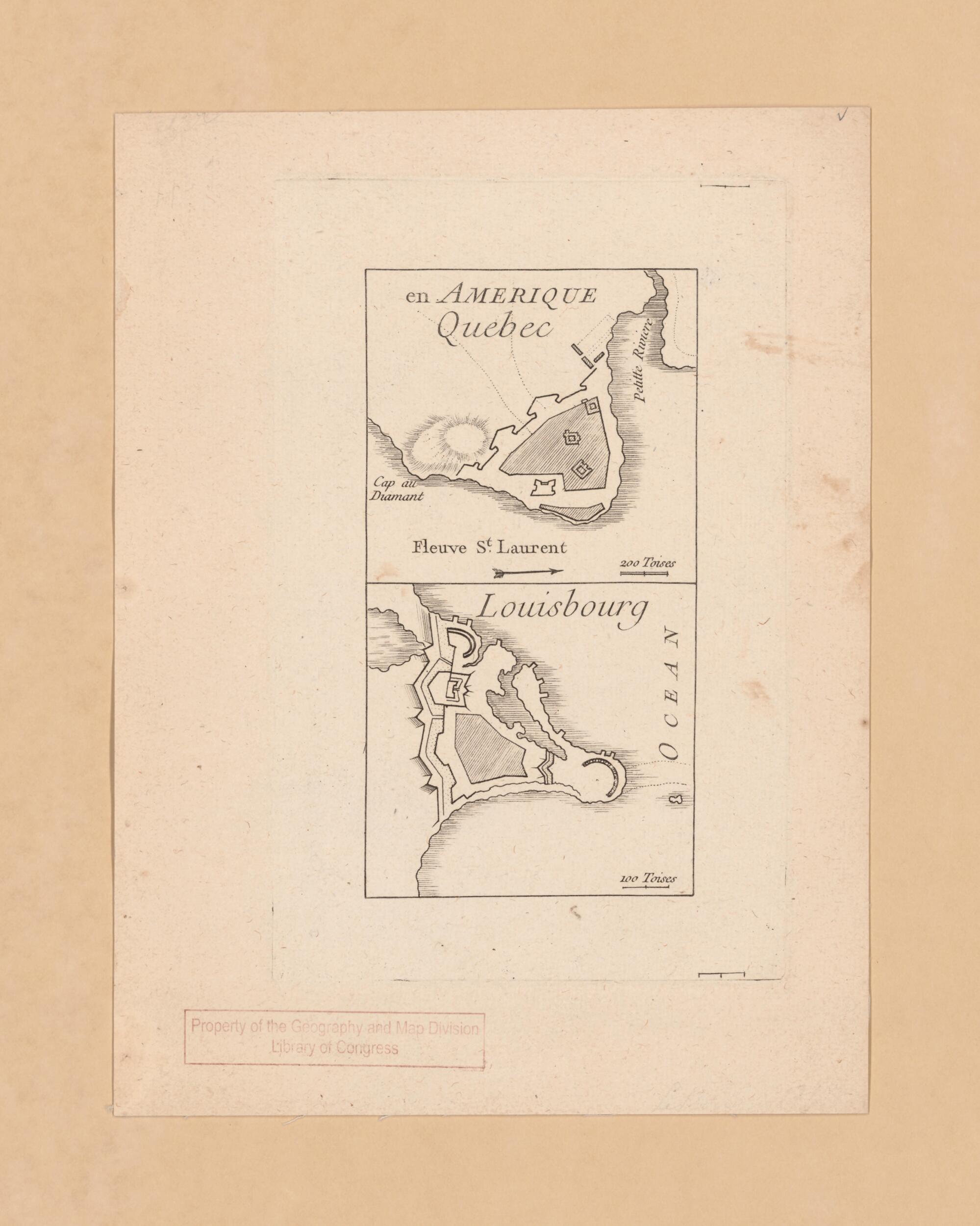 This old map of En Amerique Quebec ; Louisbourg from 1755 was created by Louis in 1755