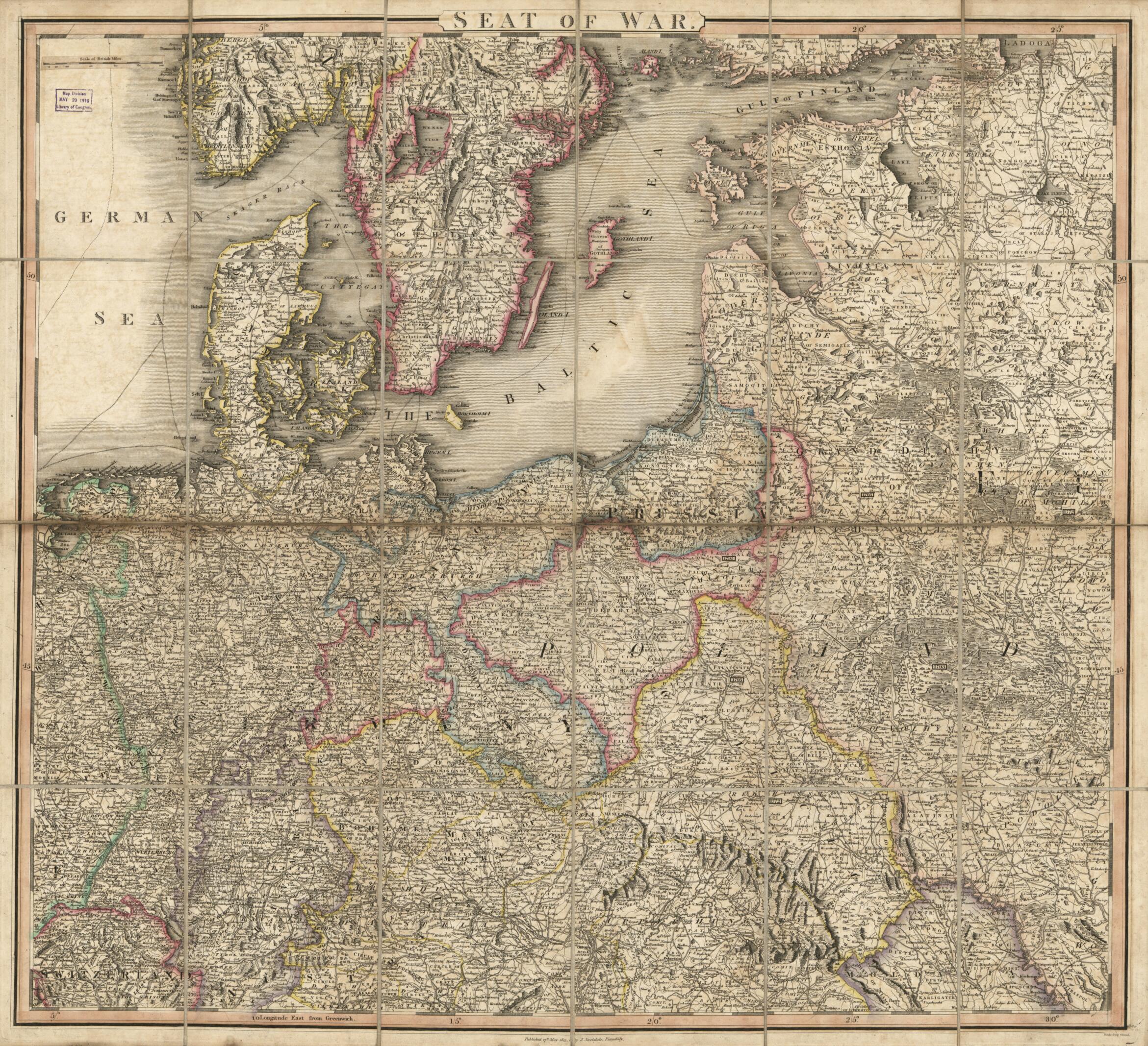 This old map of Seat of War : Germany (New Map of the Theatre of War In Germany) from 1813 was created by Millard Fillmore, Samuel John Neele, John Stockdale in 1813