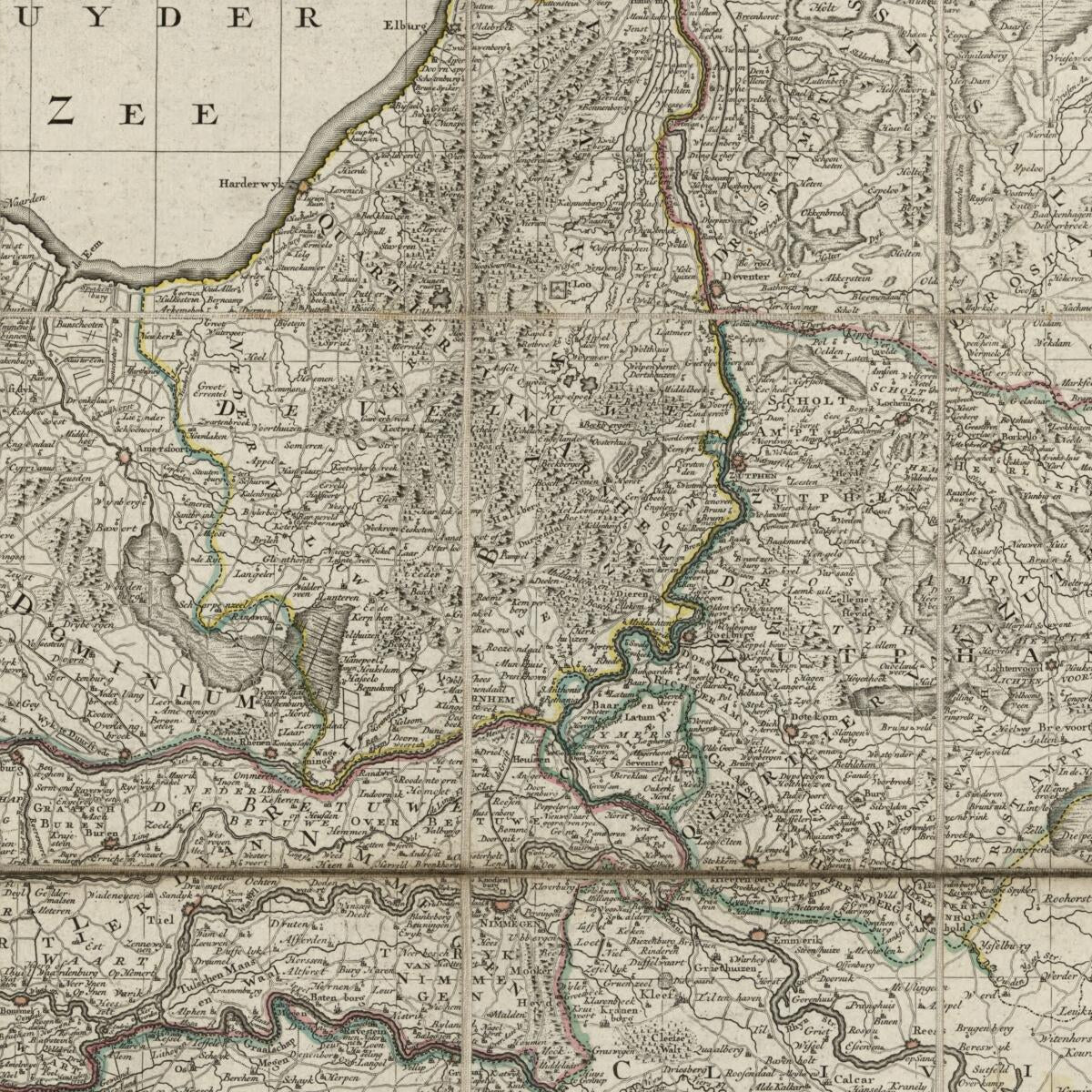 This old map of Ducatus Geldriæ Et Comitatus Zutphaniæ Nova Tabula : In Tetrarchias Noviomagi, Arnhemii, Ruremondæ Et Zutphaniæ from 1748 was created by Johannes Condet,  Cóvens Et Mortier, Millard Fillmore in 1748