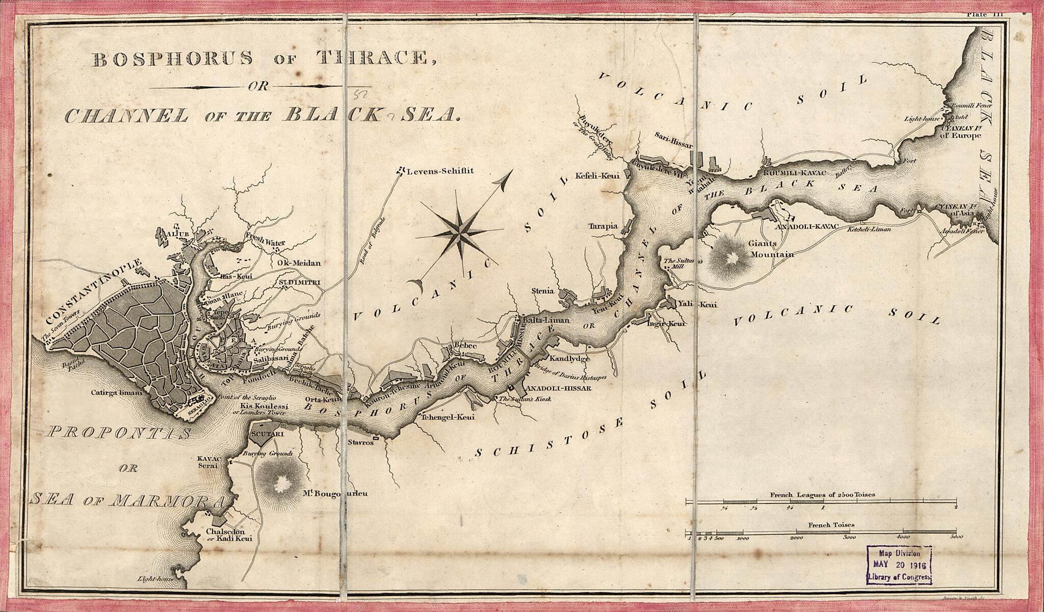 This old map of Bosphorus of Thrace Or Channel of the Black Sea from 1830 was created by Annin & Smith, Millard Fillmore in 1830
