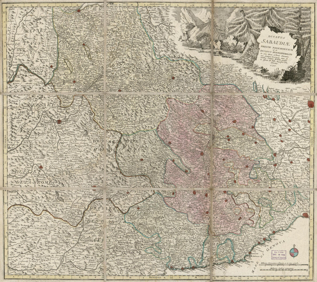 This old map of Ducatus Sabaudiae, Princp. Pedemontium Ut Et Ducatus Montisferrati In Suas Dition. Et Territ. Determin. Cum Finitinis Provinciis (Savoye Et Piemont 1798) from 1793 was created by Millard Fillmore, Johannes Walch, Johann Martin Will in 179