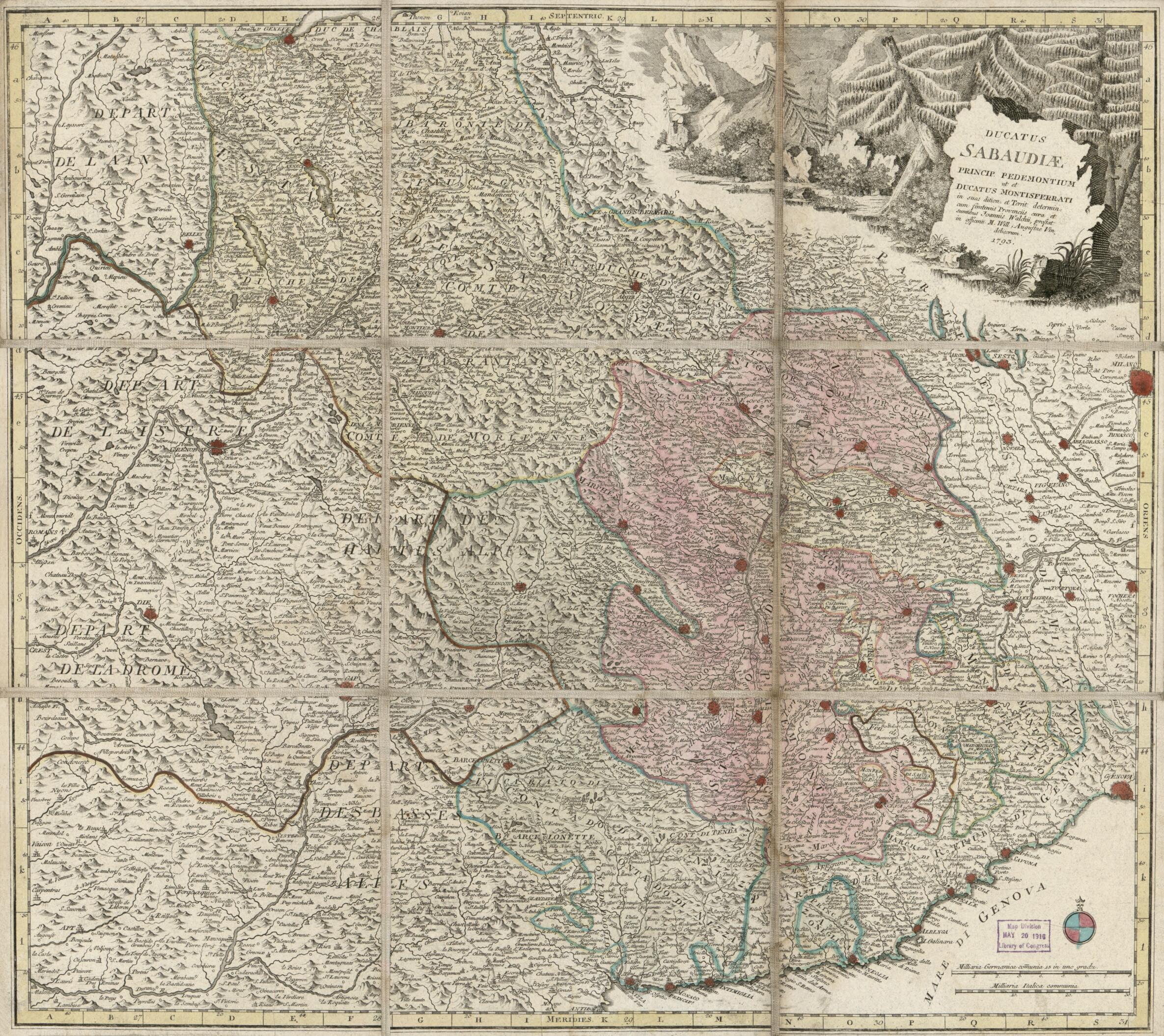 This old map of Ducatus Sabaudiae, Princp. Pedemontium Ut Et Ducatus Montisferrati In Suas Dition. Et Territ. Determin. Cum Finitinis Provinciis (Savoye Et Piemont 1798) from 1793 was created by Millard Fillmore, Johannes Walch, Johann Martin Will in 179
