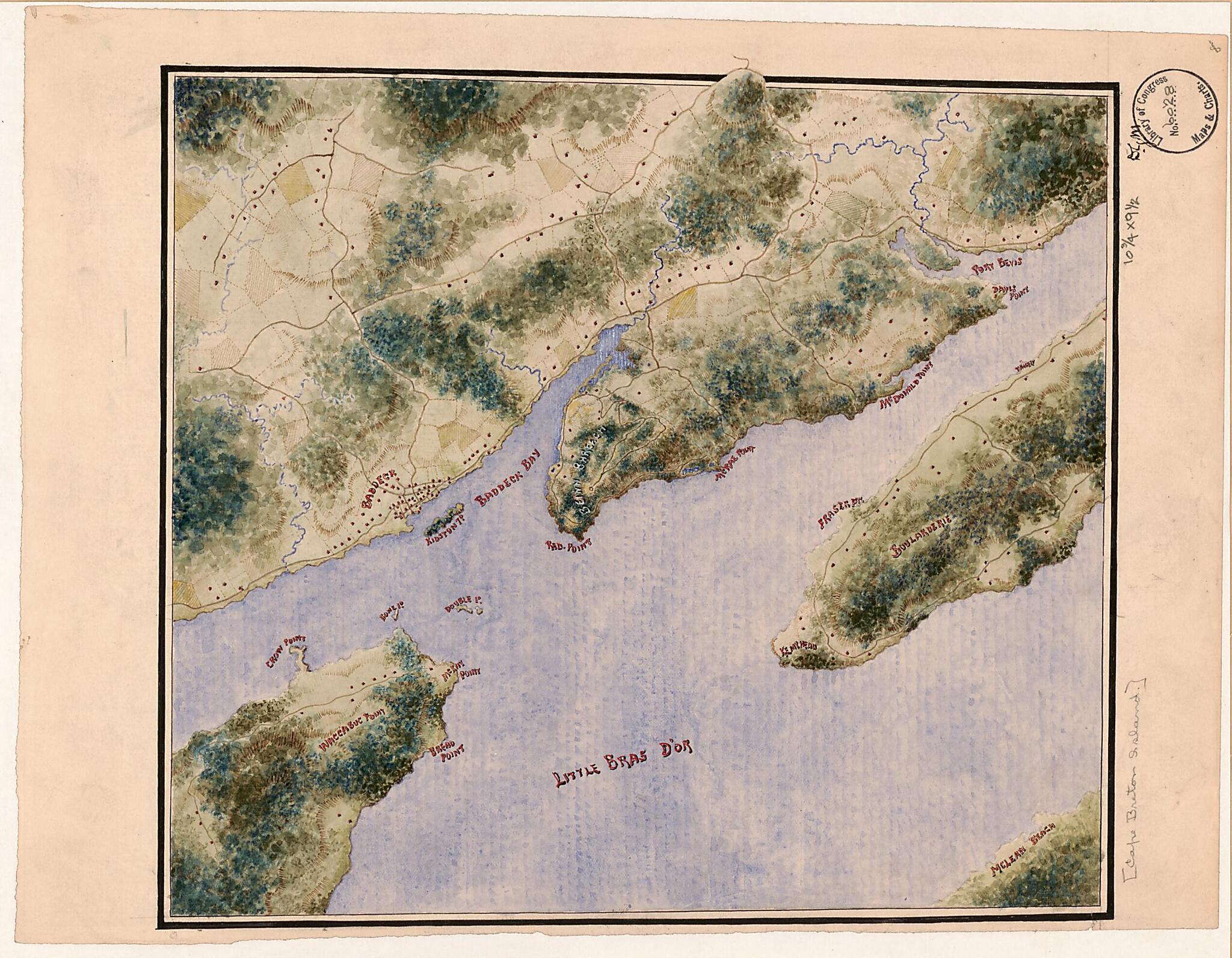 This old map of Manuscript Map of Cape Breton Island from 1900 was created by in 1900
