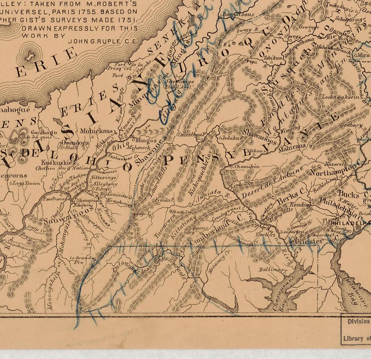This old map of Map Showing French Occupation of the Ohio Valley : Taken from Mr. Robert&