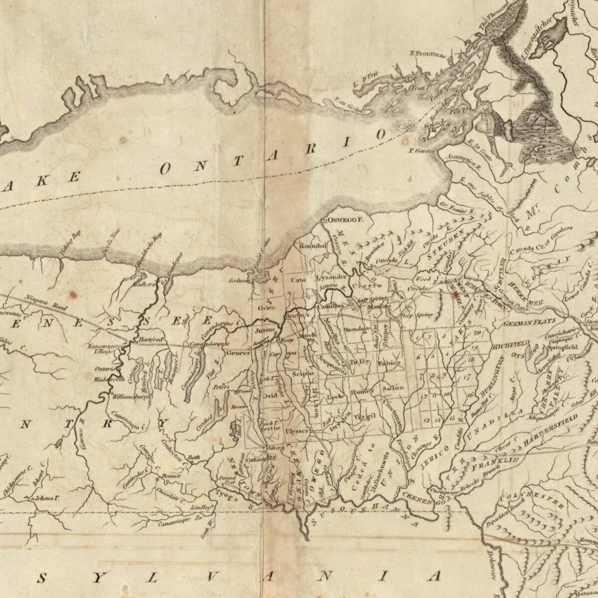 This old map of The State of New York from 1795 was created by Mathew Carey, William Harrison, Samuel Lewis in 1795