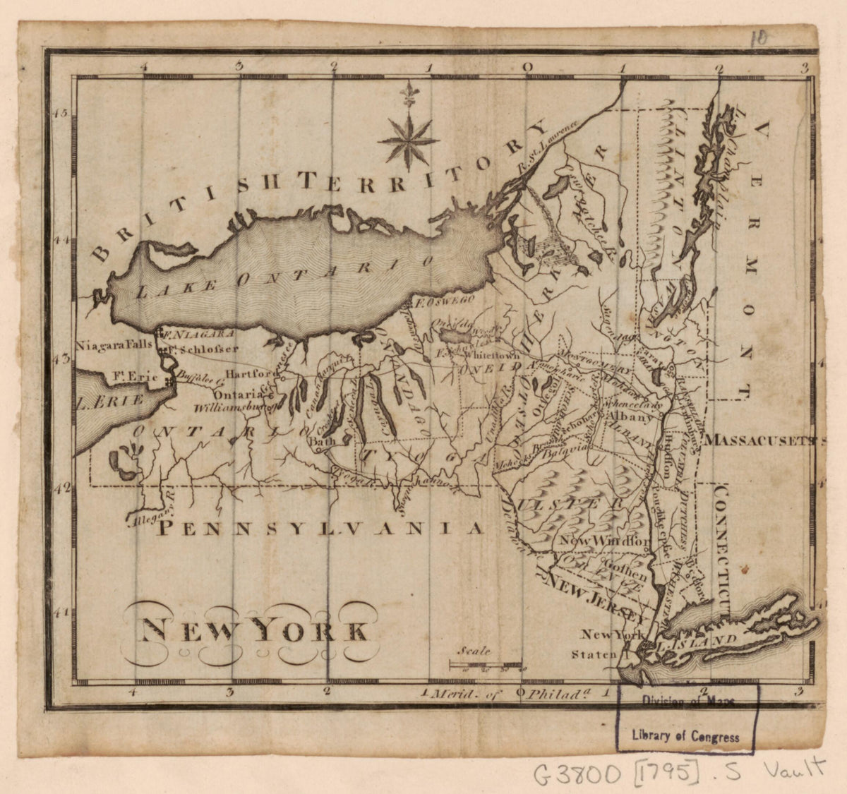 New York 1795 by Relic Map Company