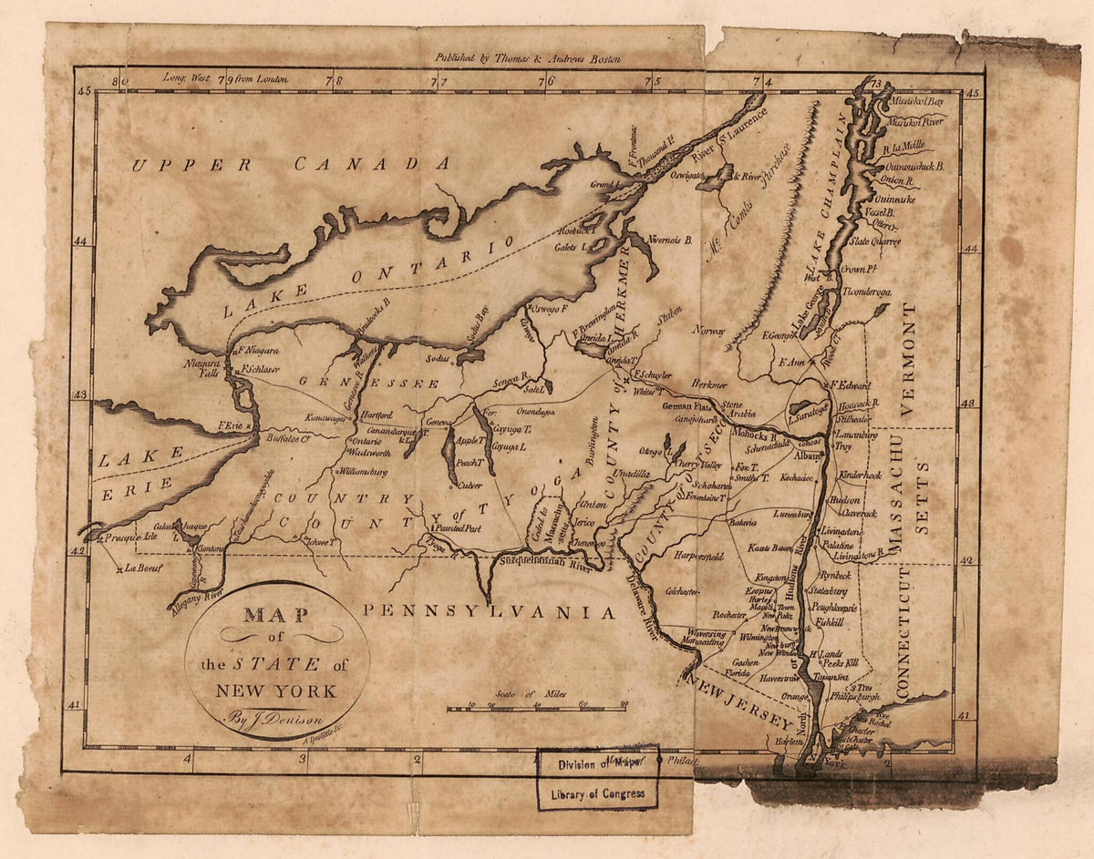 Map of the State of New York 1796 by Relic Map Company