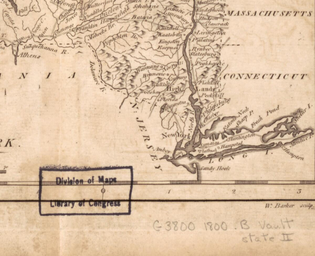 This old map of New York from 1801 was created by Mathew Carey in 1801