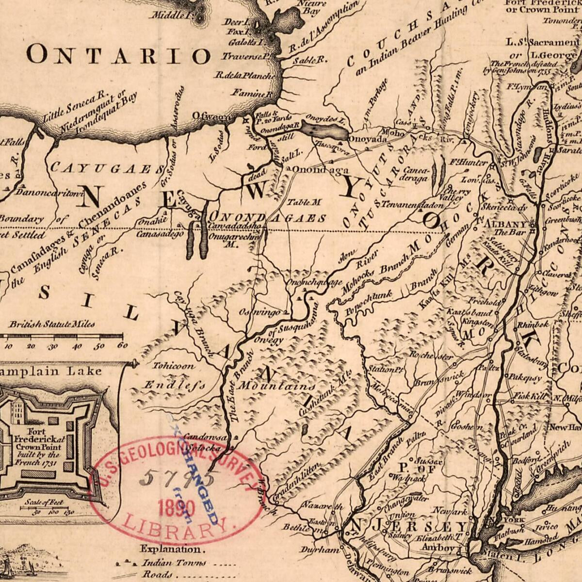 This old map of A Map of the Eastern Part of the Province of New York With Part of New Jersey, &c from 1756 was created by Thomas Kitchin in 1756