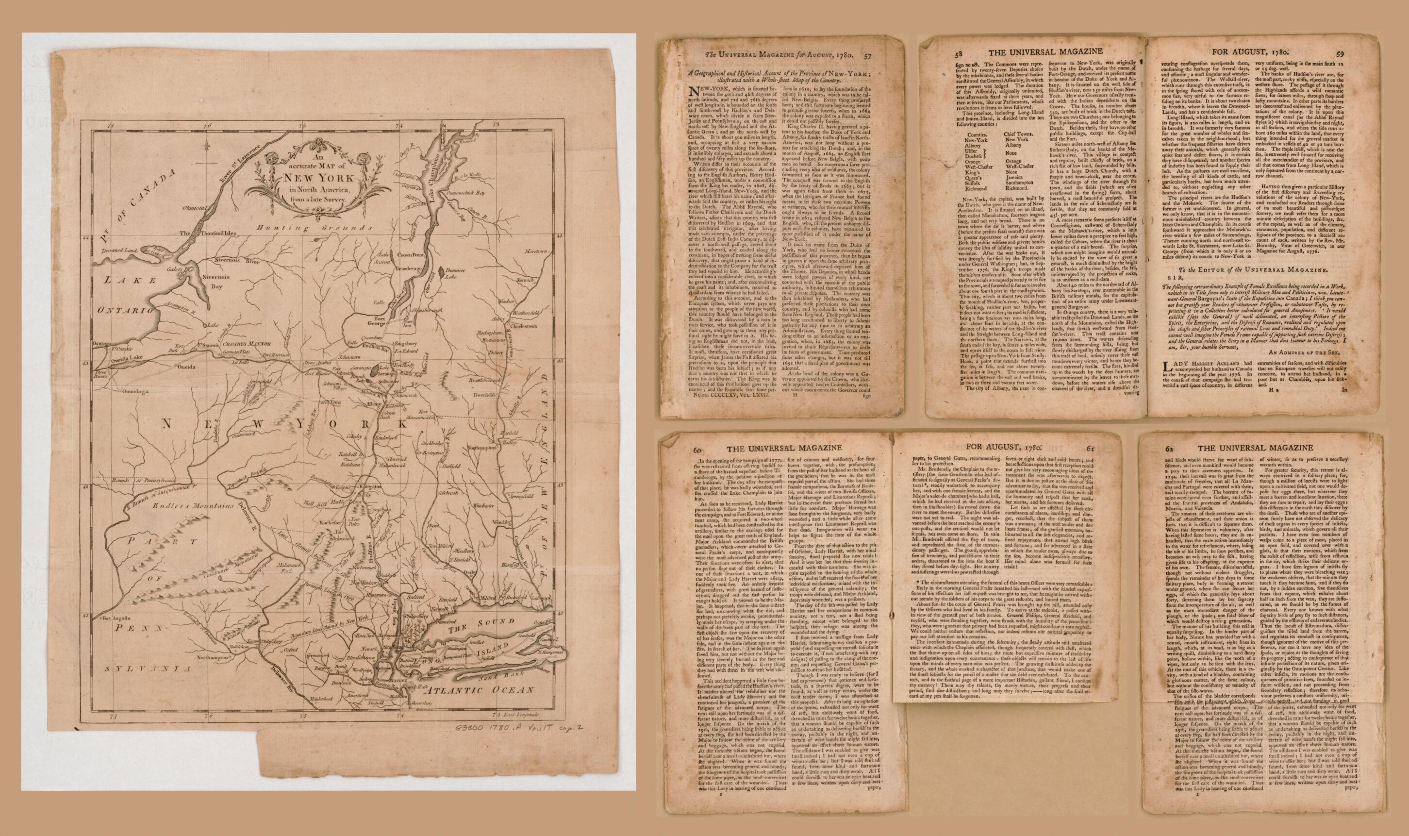 This old map of An Accurate Map of New York In North America from a Late Survey from 1780 was created by  in 1780