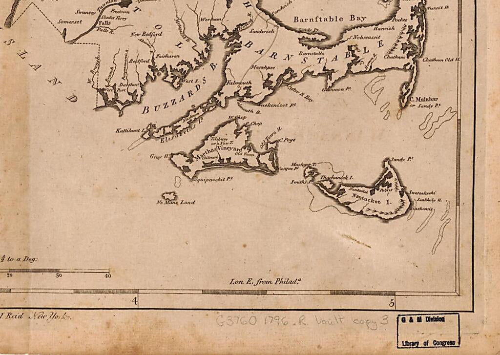 This old map of The State of Massachusetts : from the Best Information from 1796 was created by John Reid,  United States. Bureau of the Census, William Winterbotham in 1796