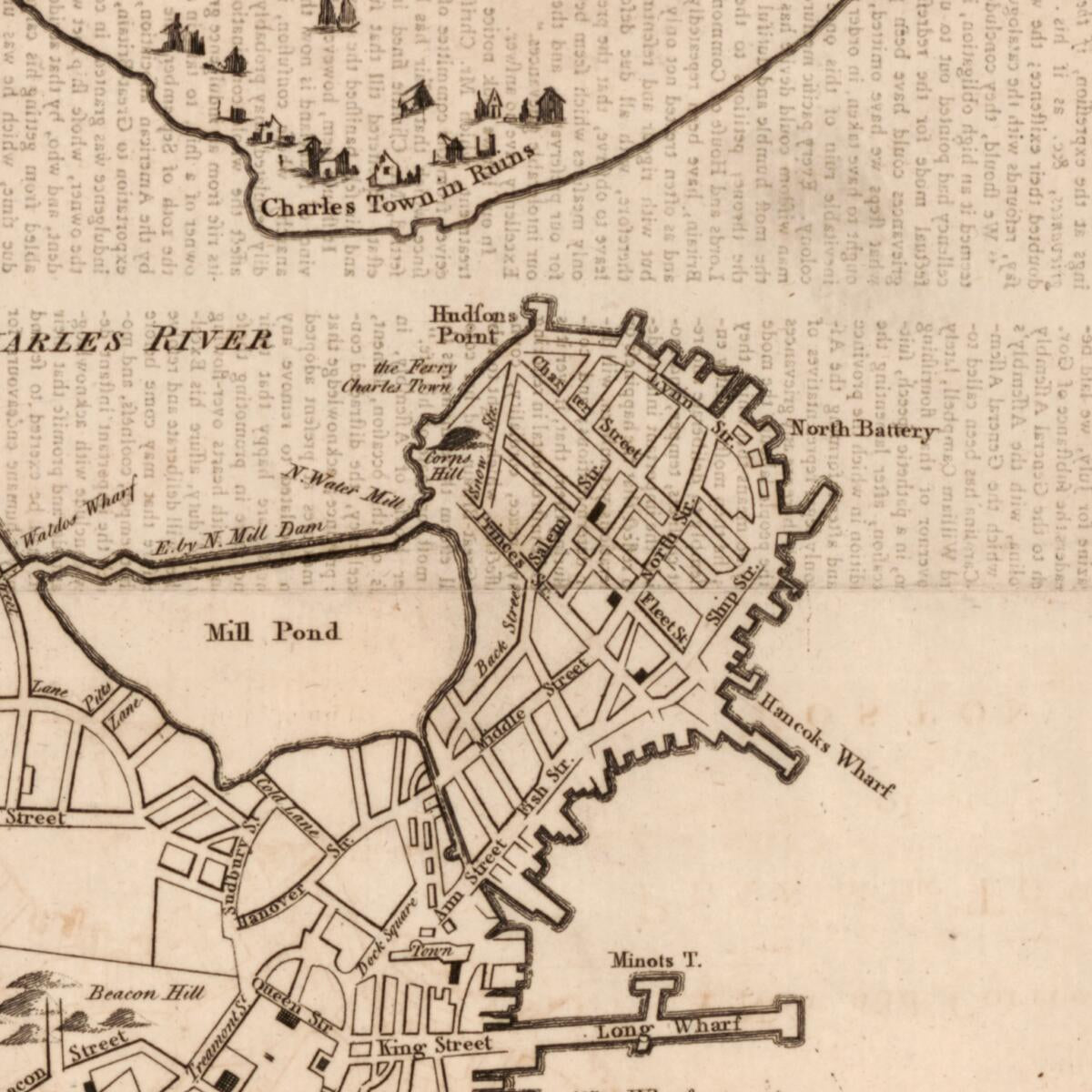 This old map of A New and Correct Plan of the Town of Boston from 1775 was created by  in 1775