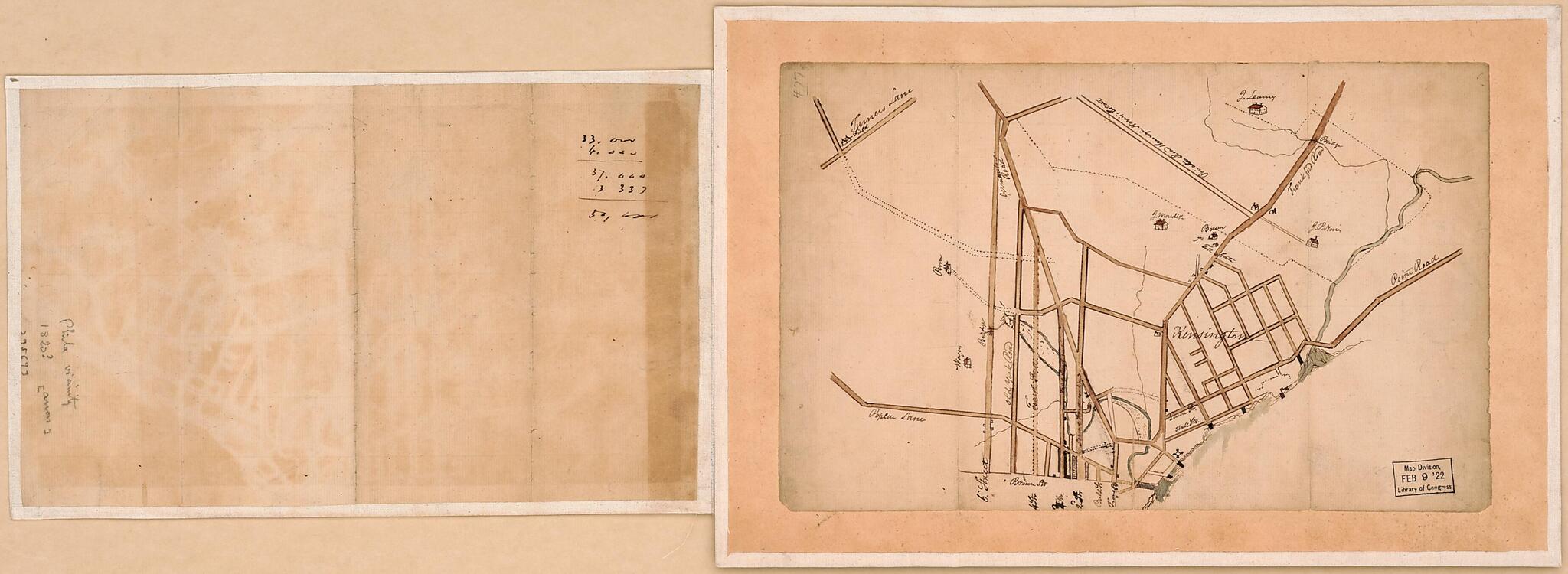 This old map of Manuscript Map of Kensington In Philadelphia from 1820 was created by George Gordon Meade in 1820