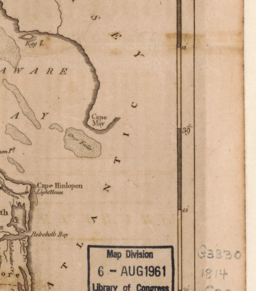 This old map of Delaware from 1814 was created by Mathew Carey, Amos Doolittle in 1814