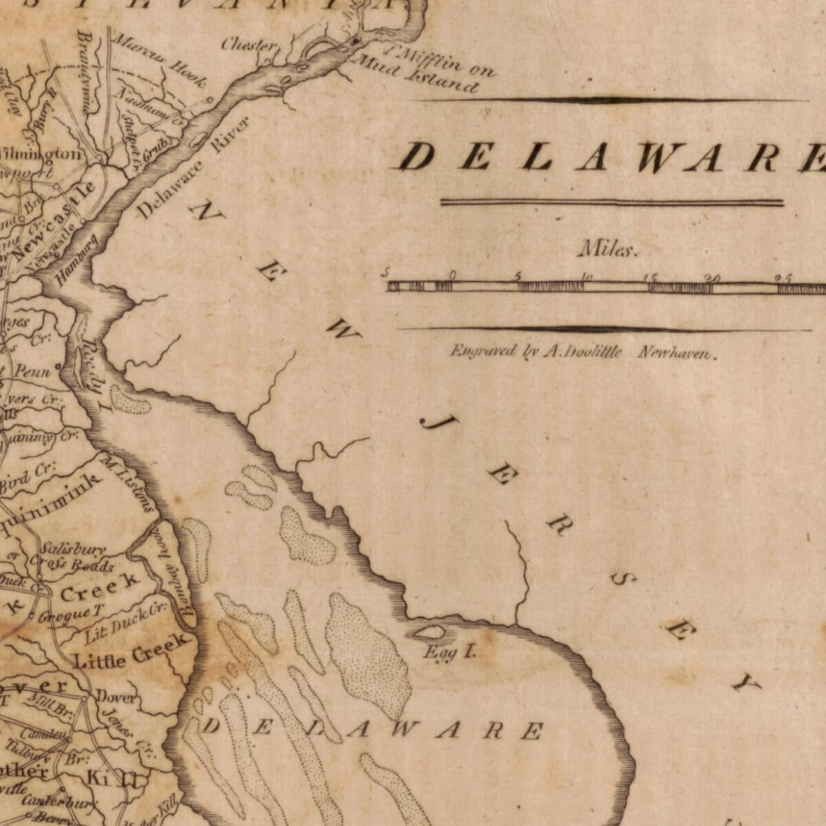 This old map of Delaware from 1814 was created by Mathew Carey, Amos Doolittle in 1814