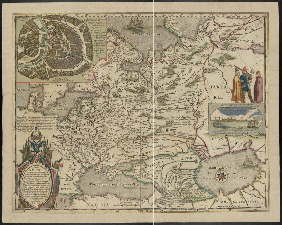 This old map of Tabula Russiae Ex Autographo, Quod Delineandum Curavit Foedor Filius Tzaris Boris Desumta; Et Ad Fluvias Dwinam, Zuchanam, Aliaque Loca, Quantum Ex Tabulis Et Notitus Ad Nos Delatis Fieri Poluit, Amplificata : Ac Magno Domino, Tzari, Et M